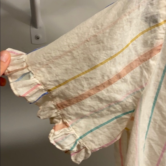 Madewell striped button down v-neck top - Picture 4 of 7